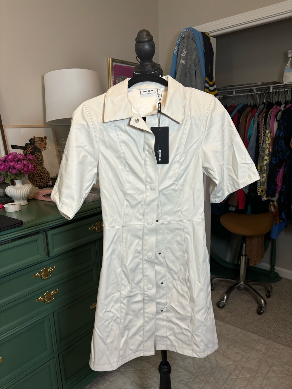 Weekday Savanna Short-Sleeve Button Shirt Dress